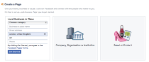 Creating Facebook Page - add your business details
