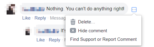 Hiding offensive comments on Facebook