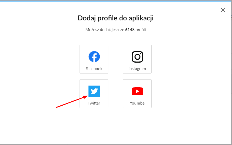 dodawanie profilu z Twittera do sotrendera