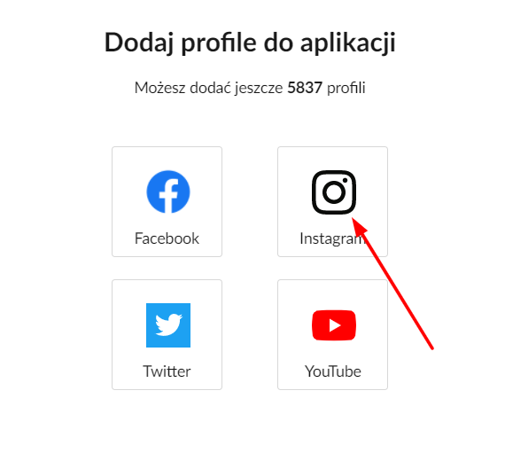 dodanie profilu instagramowego w sotrenderze