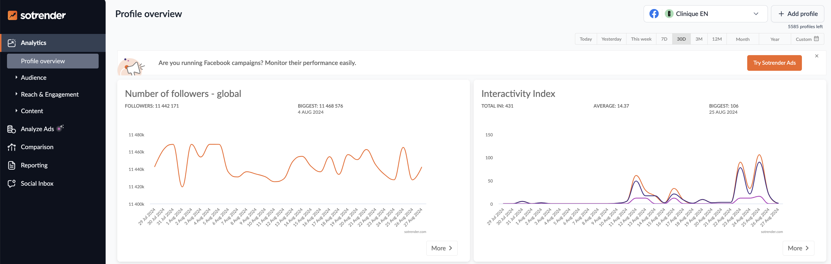 sotrender app interface