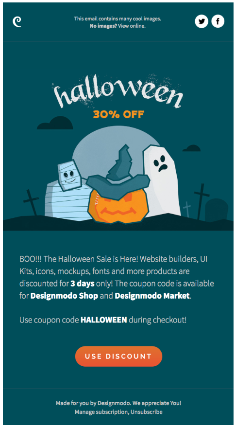 Designmodo Halloween email