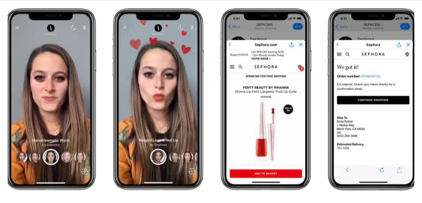 Sephora AR features on Instagram